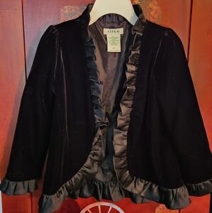 Toddler velvet ruffled jacket
